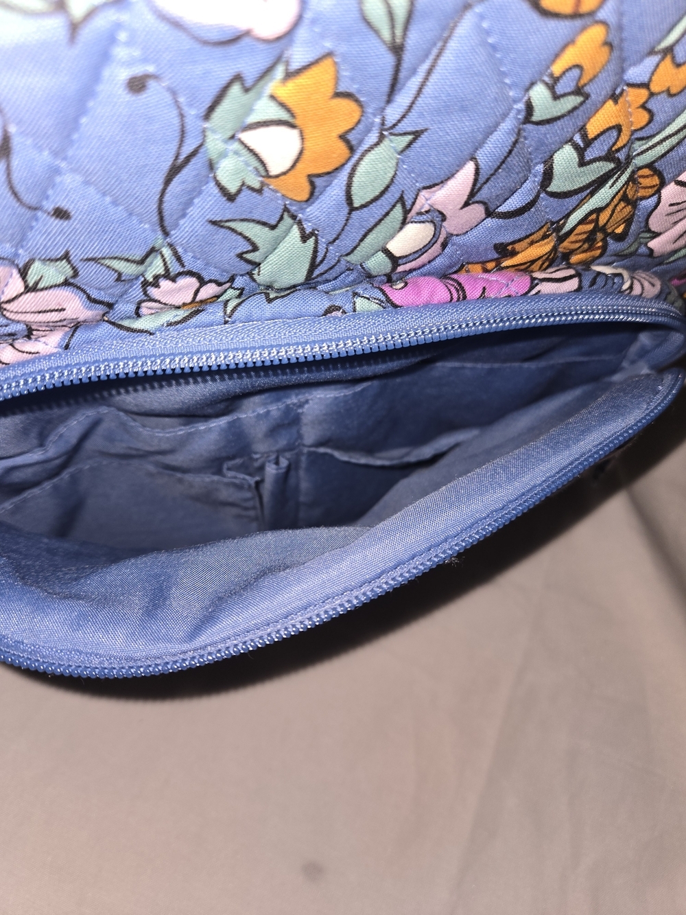Vera Bradley Kids Quilted Floral Backpack - Blue - Picture 9 of 10